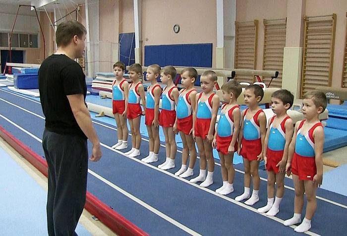 Дети в секции спортивной гимнастики