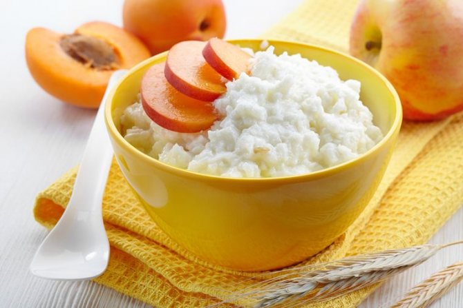 rice porridge with peach
