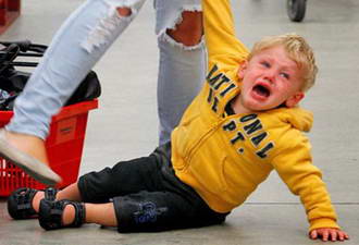 child falls to the floor
