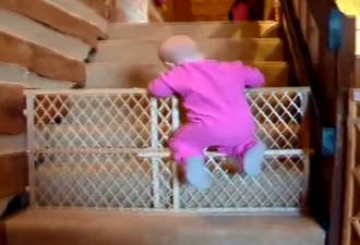 Baby crawls out of crib
